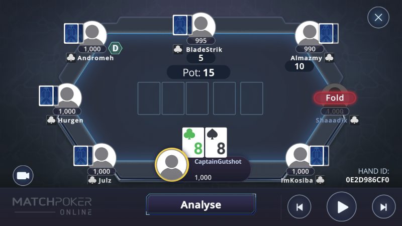 Example hand from Match Poker Online™
